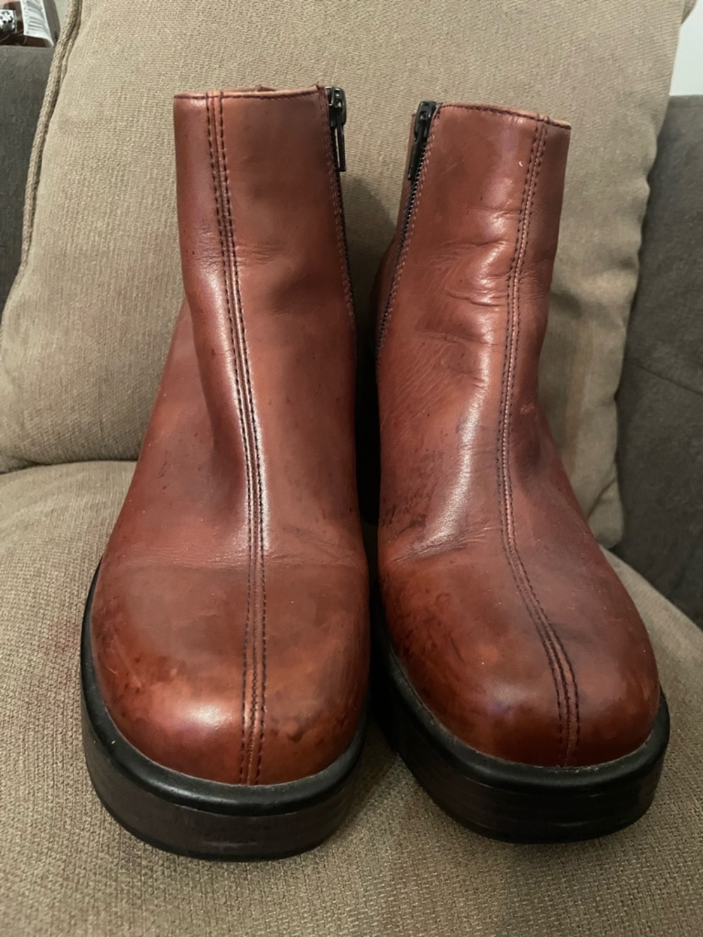 Vagabond Brown Leather Platform Ankle Boots - Picture 5 of 5